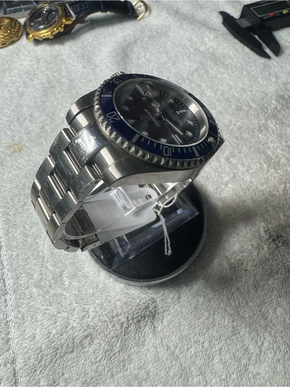 Men's Blue Dial Stainless Steel Dive Watch